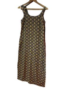 Black and Tan Print Dress