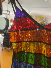 Load image into Gallery viewer, Rainbow Striped Sequin Dress