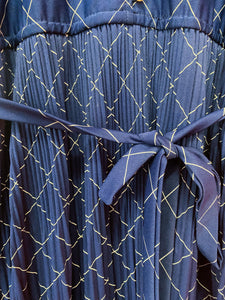 Dark Blue Dress with Diamond Pattern