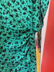 Green Dress with Black Pattern