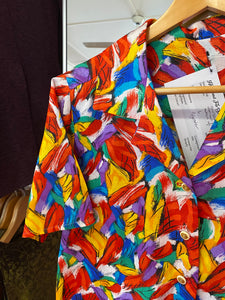 Rainbow Abstract Button Up
