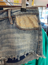 Load image into Gallery viewer, Denim Short Shorts with Sparkles