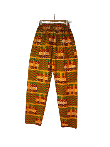 Orange Pants with Multi Coloured Patterns