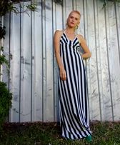 Load image into Gallery viewer, 70&#39;s vertical striped, black and white sundress