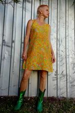 70's floral and colourful shift dress