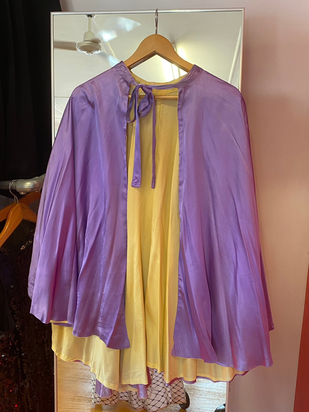 Purple and Yellow Short Cape
