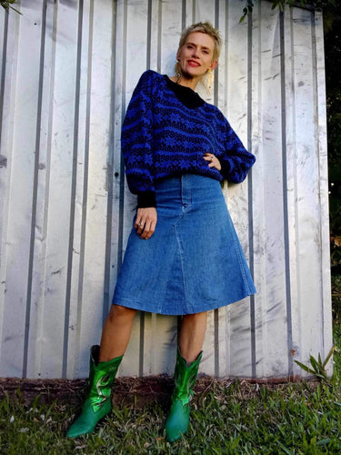 Black and Blue Knit Sweater