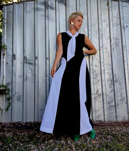 Black and White Dress with Tie