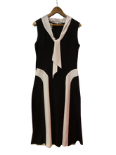 Load image into Gallery viewer, Black and White Dress with Tie