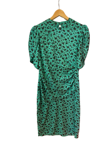 Green Dress with Black Pattern