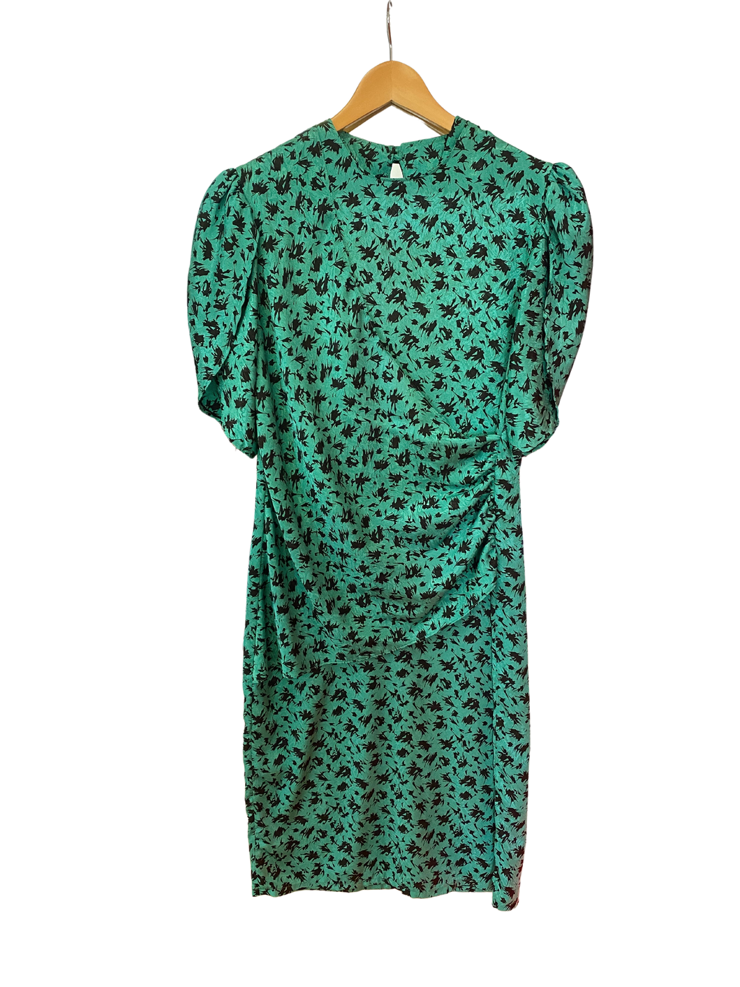 Green Dress with Black Pattern