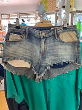 Load image into Gallery viewer, Denim Short Shorts with Sparkles