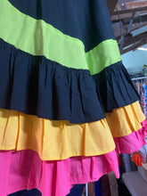 Load image into Gallery viewer, Black Skirt with Colourful Ruffles