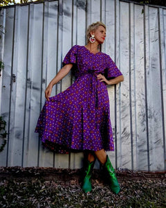 Purple Dress with Florals