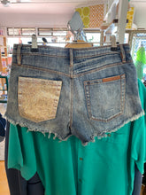 Load image into Gallery viewer, Denim Short Shorts with Sparkles