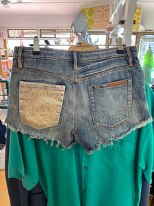 Denim Short Shorts with Sparkles