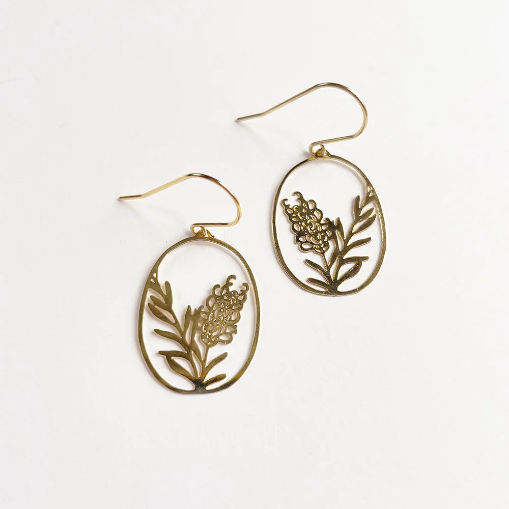 Mini Grevillea Dangles in Gold