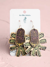 Load image into Gallery viewer, Pig Face/ Atherton Raspberry/ Banksia To The Trees Earrings