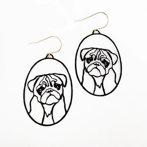 Pug Dangles in Black