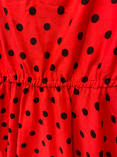Load image into Gallery viewer, Red Dress with Black Polka Dots