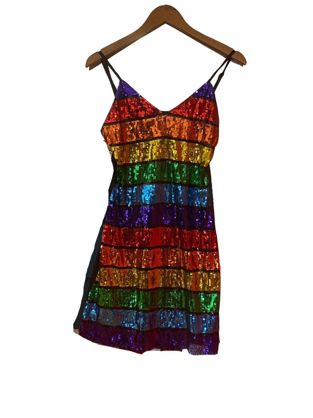 Rainbow Striped Sequin Dress