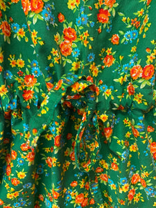 Green Floral Pattern Dress