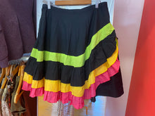 Load image into Gallery viewer, Black Skirt with Colourful Ruffles