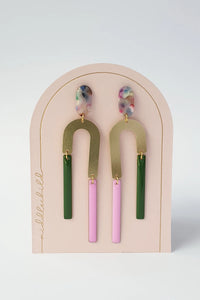 Middle Child Earrings - Amusement - Green/Orchid - MC0723-004