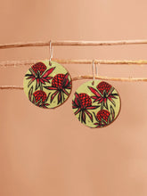 Load image into Gallery viewer, Strawflower/Waratah/Eucalyptus earrings by to the trees
