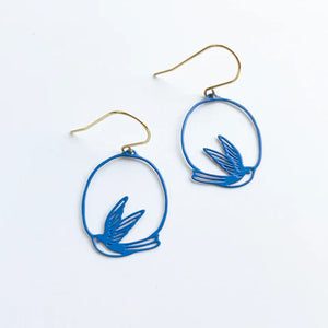 Mini Swallow dangles in blue