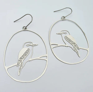 Kookaburra Dangles in Silver