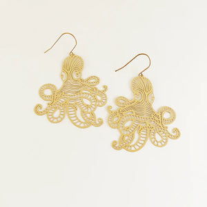 Octopus dangles in gold