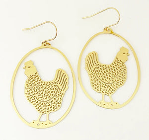 Chicken dangles in gold
