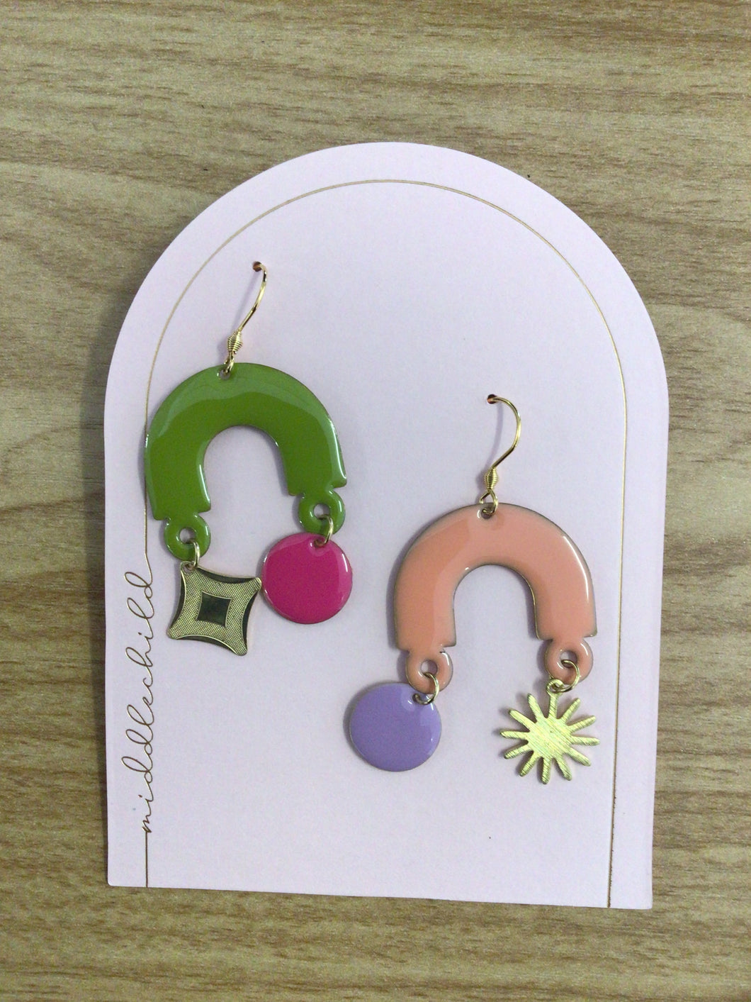 Middle Child Earrings - Confection - Avocado/Peach - MC0723-011