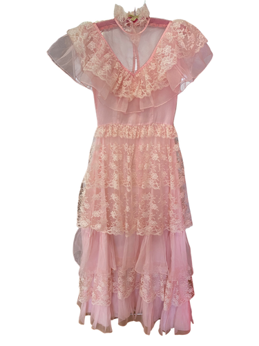 70’s Pink Lace Dress