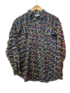 Black Button Up with Colourful Pattern