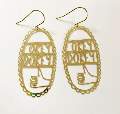 Okey Dokey dangles in gold