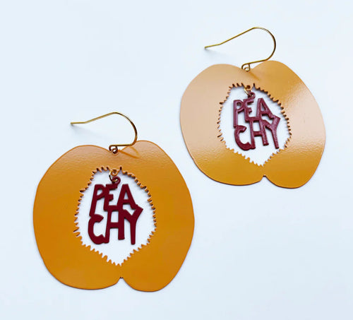 Peaches- PEACHY - painted steel dangles