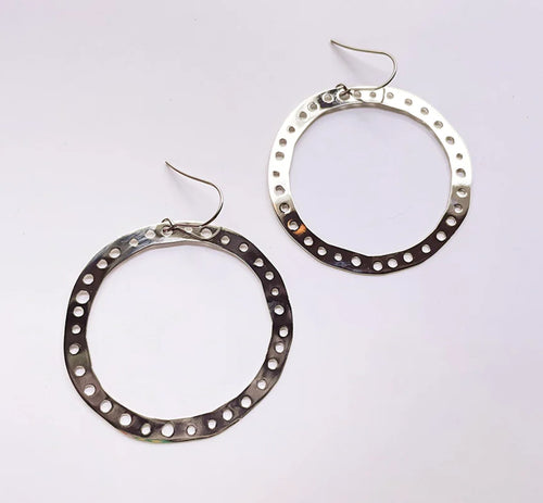 Dotty hoops in silver