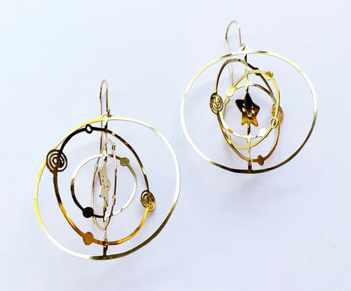 Starry night dangles in gold
