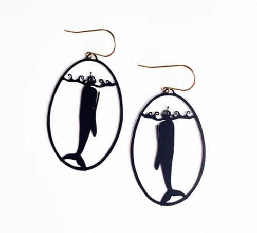 Whale + Ship dangles in Black