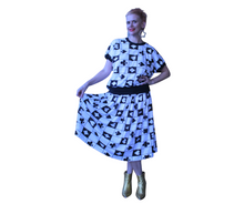 Load image into Gallery viewer, 80&#39;s Set, top and skirt with playing cards suits motif.