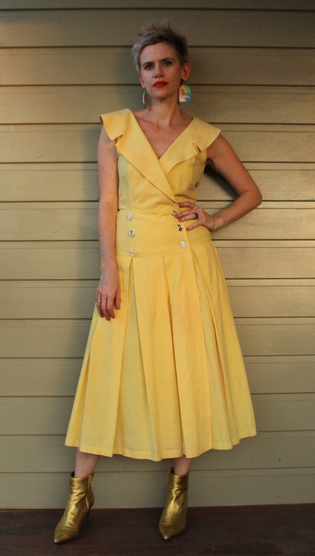 Pale Yellow cotton dress