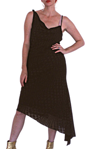 90's party dress black with dot patterns