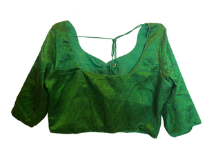 Green crop top with clip up front