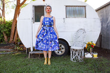Load image into Gallery viewer, 80&#39;s Katies dress, blue, Hawaiian print.