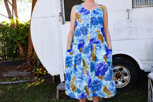 Load image into Gallery viewer, 80`s Katies low waisted floral dress, cotton with pockets