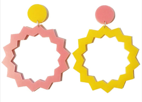 ZIGZAG HOOP EARRINGS - LARGE