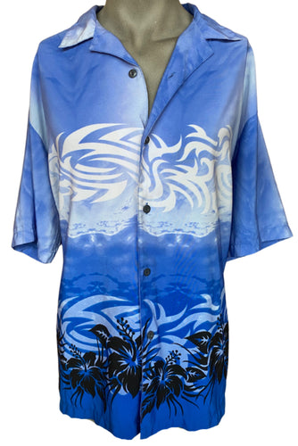 Ocean Current Blue Hawaiian Shirt