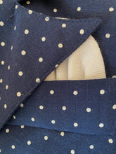 Load image into Gallery viewer, Navy Polka-Dot Jacket - White Skirt